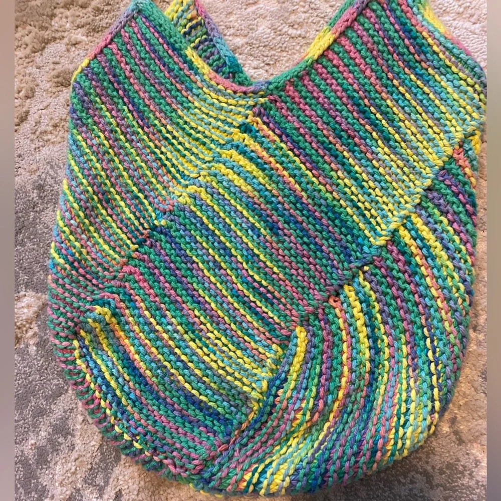 New Handmade Crochet Boho Hippie Multicolor Knit Purse